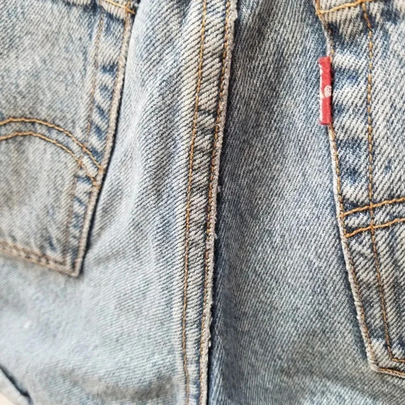 Levi's Wedgie Cut Off Denim Shorts High Rise Button Fly Rolled Hem 24 - Picture 10 of 11